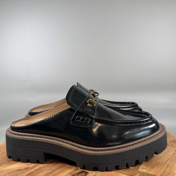 Sam Edelman Women’s Lennon Lug Sole Platform Mule Slip on Black Size 8 - Picture 1 of 7